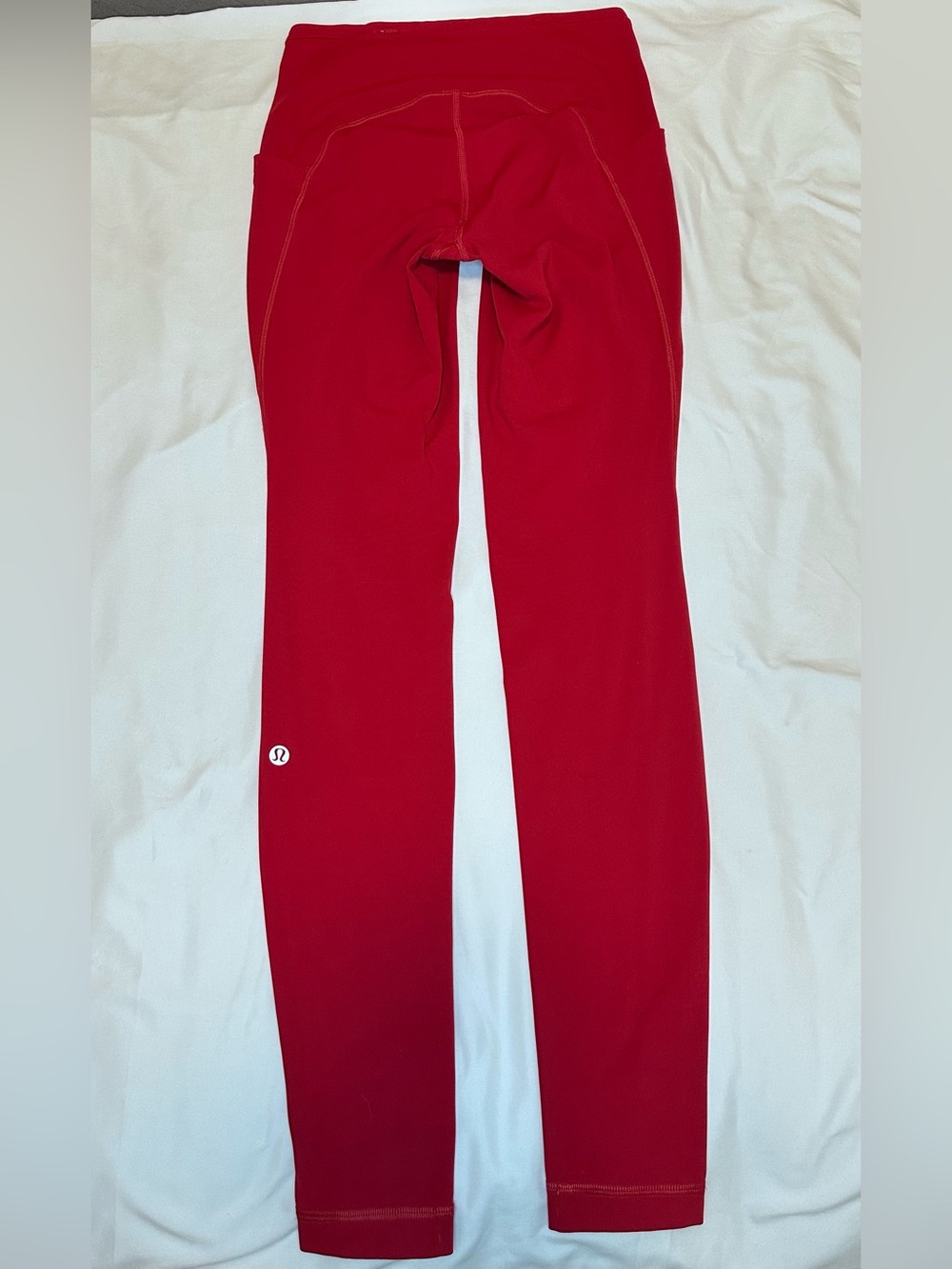 Lululemon Fast & Free High-Rise Leggings Red Side Pocket Reflective Size 4
